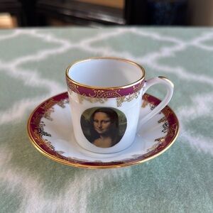 France miniature Mona Lisa cup and Saucer Set